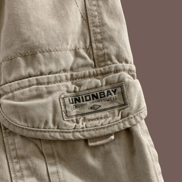 Union Bay Cargo Shorts | Beige Relaxed Fit | Size 34 | Vintage - Picture 4 of 4